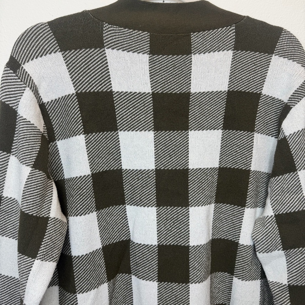 Anthropologie Sita Murt Brown & White Checkered Cardigan Size Large - Picture 8 of 11